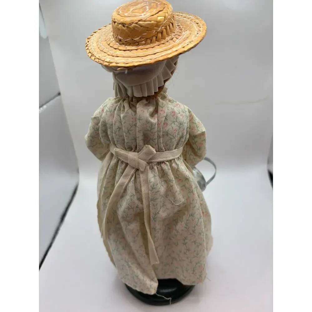 Byers Choice Williamsburg Girl With Basket of Flowers and Water Pail Dated 2003